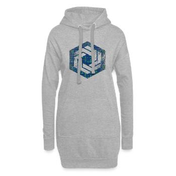 Hexagon-Programmierung Programmierer Codierung geometrisch - Hoodie-Kleid - Grau meliert - Vorne