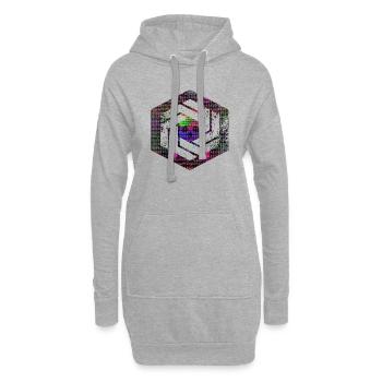 Hexagon-Programmierung Programmierer Codierung geometrisch - Hoodie-Kleid - Grau meliert - Vorne