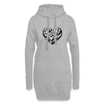 Fiançailles Fête des mères Saint-Valentin Mariage d’amour - Sweat-shirt à capuche long Femme - gris chiné - Devant