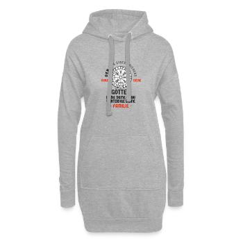 Der Weg eines Kriegers - Hoodie-Kleid - Grau meliert - Vorne
