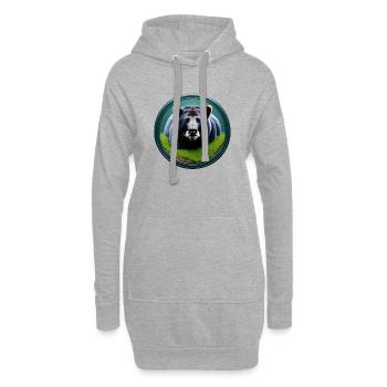 Braunbär im Wald - Hoodie-Kleid - Grau meliert - Vorne