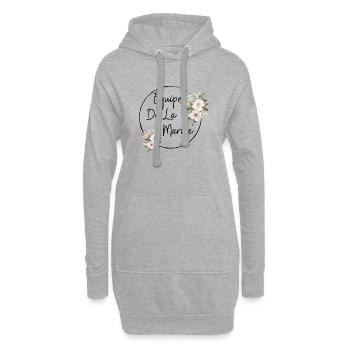 Équipe de la mariée floral - Sweat-shirt à capuche long Femme - gris chiné - Devant
