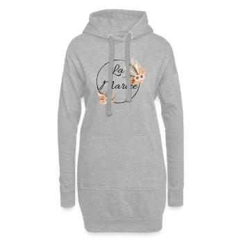 La mariée floral - Sweat-shirt à capuche long Femme - gris chiné - Devant