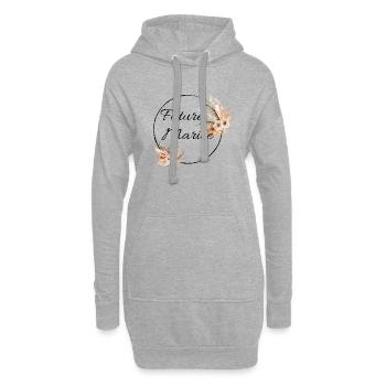 Future mariée floral - Sweat-shirt à capuche long Femme - gris chiné - Devant