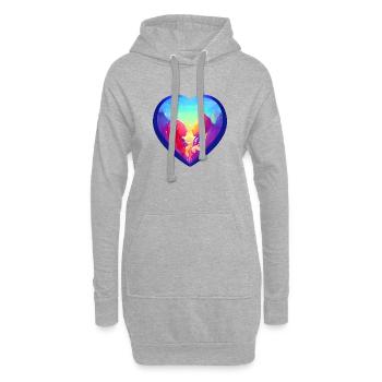 Saint-Valentin Engagement amoureux Fête des mères Mariage - Sweat-shirt à capuche long Femme - gris chiné - Devant