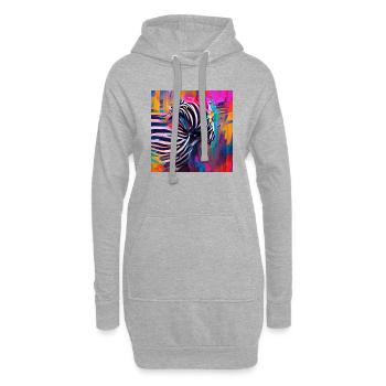 Abstract Rushing Zebra - Hoodie Dress - heather grey - Front