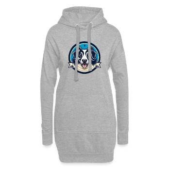 Portrait rond de Border Collie - Sweat-shirt à capuche long Femme - gris chiné - Devant