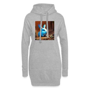 Lapin mignon dans la grotte - Sweat-shirt à capuche long Femme - gris chiné - Devant