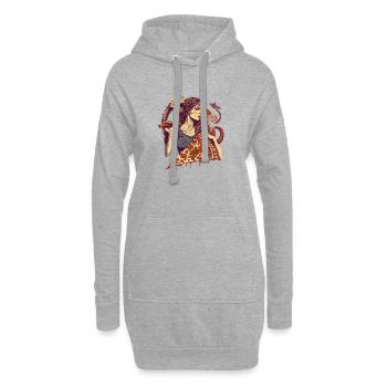 SnakeDevilsSlice - ThePizzfather - Hoodie-Kleid - Grau meliert - Vorne