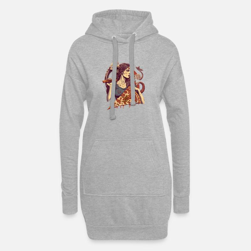 SnakeDevilsSlice - ThePizzfather - Hoodie-Kleid - Grau meliert