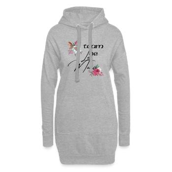 team de la Mariée evjf t-shirt assorti floral - Sweat-shirt à capuche long Femme - gris chiné - Devant