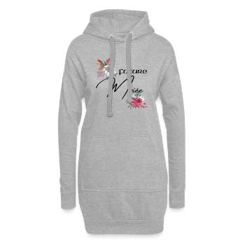 Future mariée floral - Sweat-shirt à capuche long Femme - gris chiné - Devant