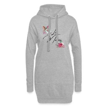 La mariée floral - Sweat-shirt à capuche long Femme - gris chiné - Devant