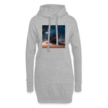 Schiffswrack im Weltraum verloren - Hoodie-Kleid - Grau meliert - Vorne