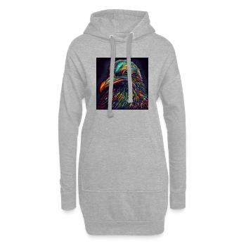 Psychadelic Pigeon - Hoodie-Kleid - Grau meliert - Vorne