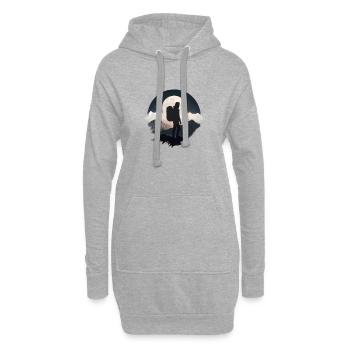 Routard au clair de lune, randonnée - Sweat-shirt à capuche long Femme - gris chiné - Devant