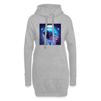 Poisson d avril - Sweat-shirt à capuche long Femme - gris chiné - Devant