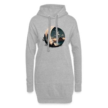Camping avec une tente au clair de lune - Sweat-shirt à capuche long Femme - gris chiné - Devant