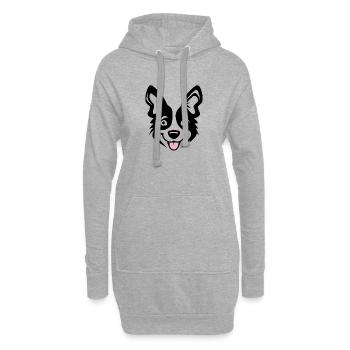 Happy Shiba Inu Chien Langue tendue - Sweat-shirt à capuche long Femme - gris chiné - Devant