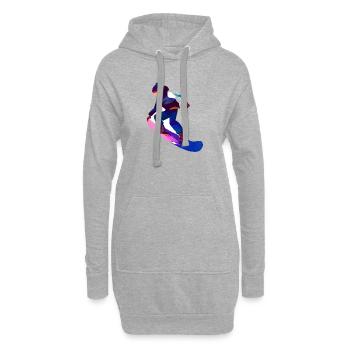 Snowboardsport Snowboard Geschenk Snowboardfahrer - Hoodie-Kleid - Grau meliert - Vorne