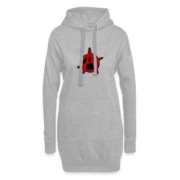 Anarchie - Sweat-shirt à capuche long Femme - gris chiné - Devant
