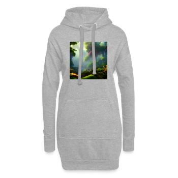 Tropenwald 01 - Hoodie-Kleid - Grau meliert - Vorne