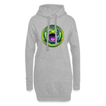 Grenouille hurlante - Sweat-shirt à capuche long Femme - gris chiné - Devant