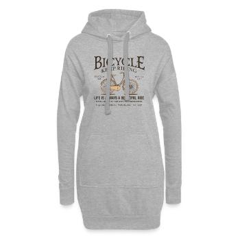 Retro Bicycle - Hoodie-Kleid - Grau meliert - Vorne