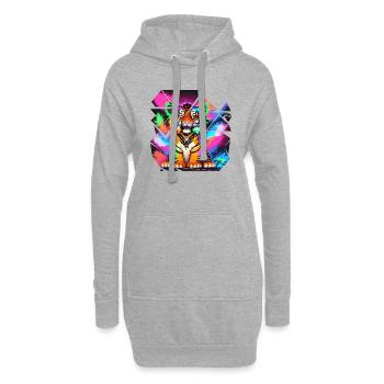 Tigre Ourson de joie - Sweat-shirt à capuche long Femme - gris chiné - Devant