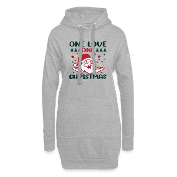 One Love One Christmas - Hoodie-Kleid - Grau meliert - Vorne