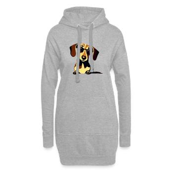 Chiens teckel Propriétaire de chien Teckel Propriétaire de chien - Sweat-shirt à capuche long Femme - gris chiné - Devant