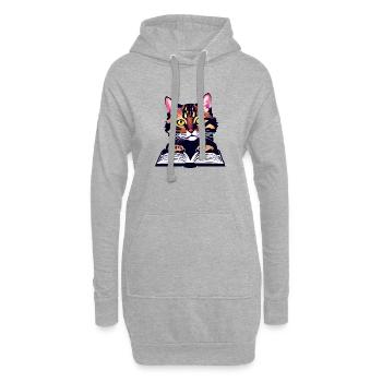 Lire Bengal Cat Books Cat Book Kitten - Sweat-shirt à capuche long Femme - gris chiné - Devant