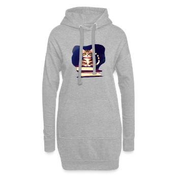 Lire le livre Domestic Cat Cat Books Cat Cat Kitten - Sweat-shirt à capuche long Femme - gris chiné - Devant
