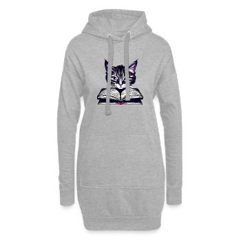 Livres pour chats Chat Lecture Chat domestique Livre Chaton - Sweat-shirt à capuche long Femme - gris chiné - Devant