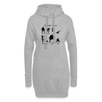 Zombie-Typen-Diagramm - Hoodie-Kleid - Grau meliert - Vorne