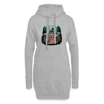 Mach dich bereit, mit dieser epischen Waldbühne zu rocken - Hoodie-Kleid - Grau meliert - Vorne