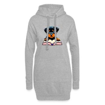 Hunde Bücher Rottweiler Buch Lesen Hundehalter - Hoodie-Kleid - Grau meliert - Vorne