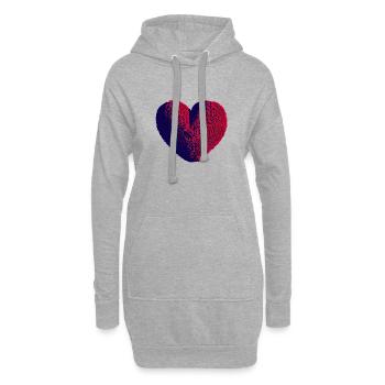 Fête des mères Mariage Amour Saint-Valentin Fiançailles - Sweat-shirt à capuche long Femme - gris chiné - Devant