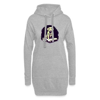 Hunde Bücher Labrador Buch Hund Lesen Hundehalter - Hoodie-Kleid - Grau meliert - Vorne