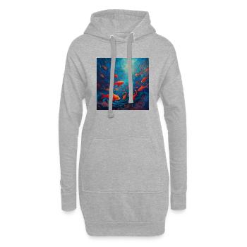 Bancs colorés de poissons dans la mer - Sweat-shirt à capuche long Femme - gris chiné - Devant