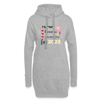 "Maman 2023" déjà un merveilleux souvenir. - Sweat-shirt à capuche long Femme - gris chiné - Devant