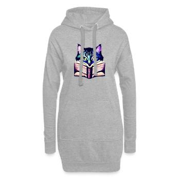 Kater Buch Katze Bücher Lesen Hauskatze Kätzchen - Hoodie-Kleid - Grau meliert - Vorne
