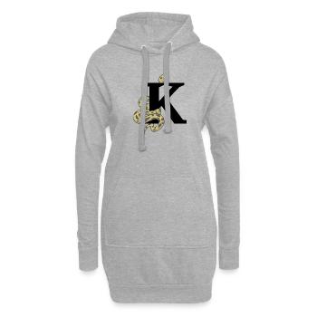 Buchstabe k Schlange - Hoodie-Kleid - Grau meliert - Vorne