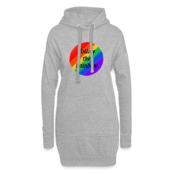 Folgen Sie dem Regenbogen - Hoodie-Kleid - Grau meliert - Vorne