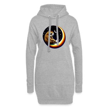 Halbmond-Faultier - Hoodie-Kleid - Grau meliert - Vorne