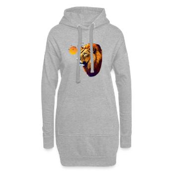 Lion - Sweat-shirt à capuche long Femme - gris chiné - Devant