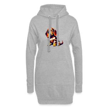 Chiens teckel Chien Amour Teckel Chien Propriétaire de chien - Sweat-shirt à capuche long Femme - gris chiné - Devant