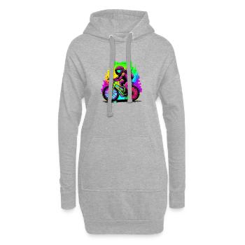 Astronaute à vélo - Sweat-shirt à capuche long Femme - gris chiné - Devant