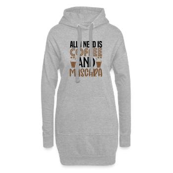 All i need is Coffee and Mascara - Hoodie-Kleid - Grau meliert - Vorne
