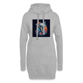 Belle tortue nageant dans le récif corallien - Sweat-shirt à capuche long Femme - gris chiné - Devant
